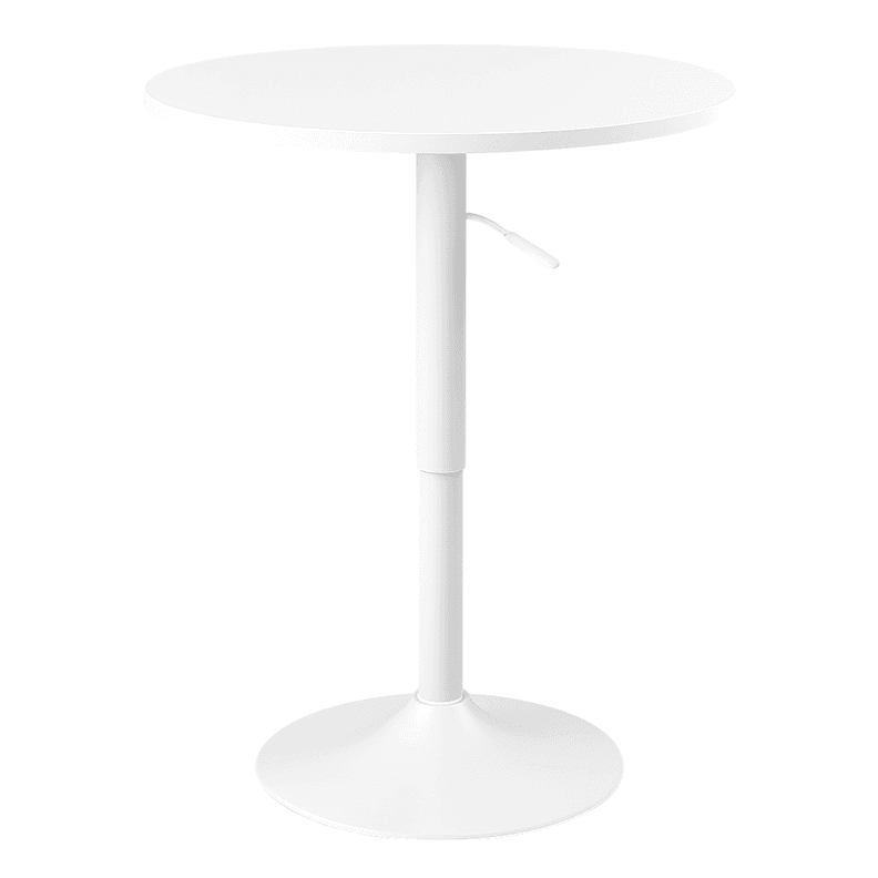 Mesa Bar Centro Altura Regulable 60cm Diametro Full Blanca