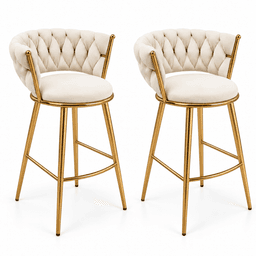 Pack 2 Taburete Queen Fijo Beige 66cm Beige Claro