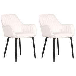 Pack 2 Sillas Butacas Sillon Poltronas Velvet Patas Negras Blanco