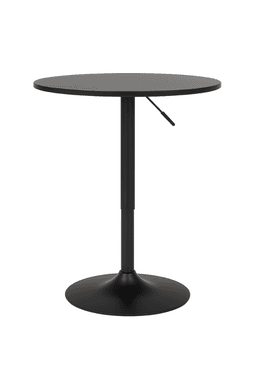 Mesa Bar Centro Altura Regulable 60cm Diametro Full Negra