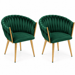 Pack 2 Silla Sitial Butaca Queen Fijo Verde