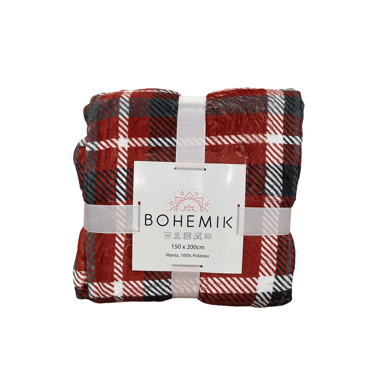 Manta Soft Scottish Red Calidez y Encanto Clasico 150 cm x 200 cm