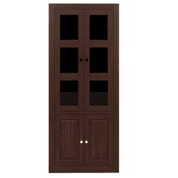 Vitrina Berlin Chocolate Madera Vidrio 2 puertas