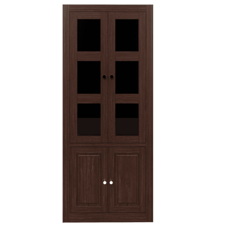 Vitrina Berlin Chocolate Madera Vidrio 2 puertas