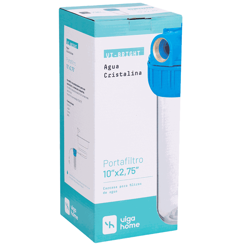 Carcasa 10"x2,75" Conexion 1" para filtros de sedimento Azul