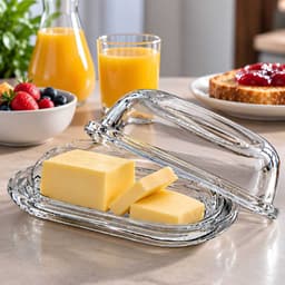 Set Mantequillero de Vidrio Modelo Liverpool 20 cm Transparente