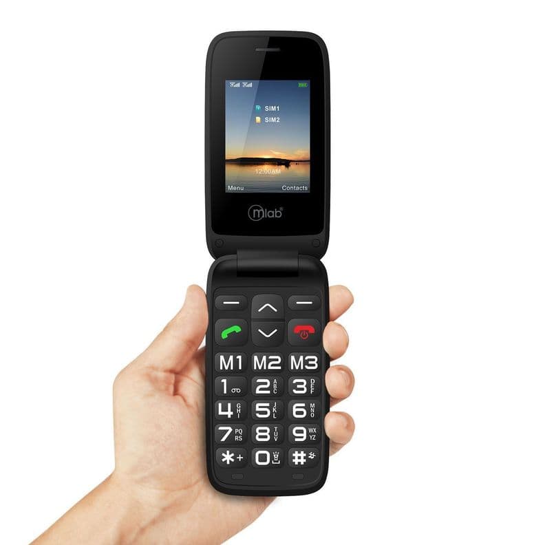 Telefono Senior Tipo Almeja 4G Negro MLAB