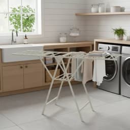 Tendedero Secador de Ropa Metalico Premium con Alas Plegables 180cm Blanco
