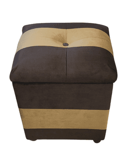 Pouf Baul Bicolor chocolate cafe Felpa 40x33x50 Rimar