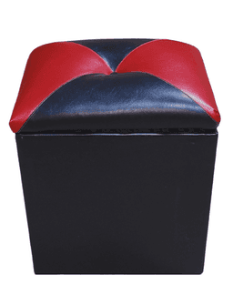 Pouf Baul Bicolor Dama Rojo Eco Cuero 40x33x50 Rimar