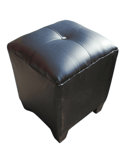 Pouf negro eco cuero Boton Diamante 35x35x42 Rimar