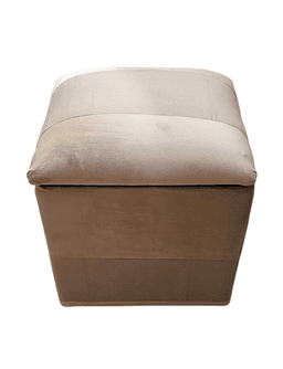 Pouf Baul Bicolor Crema Felpa 40x33x50 Rimar