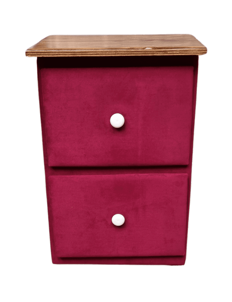 Velador Doble cajon Vino Tinto Felpa Rimar Burdeo