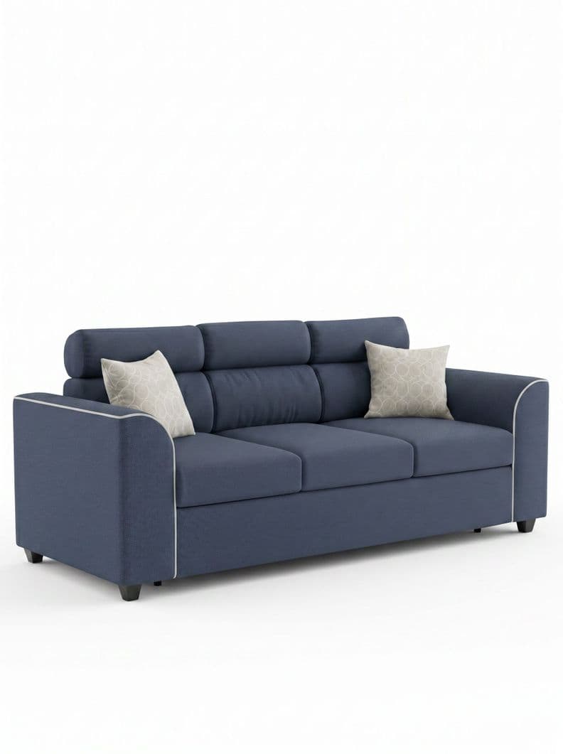 Sofa 3C Tela Azul Fancy Hogar
