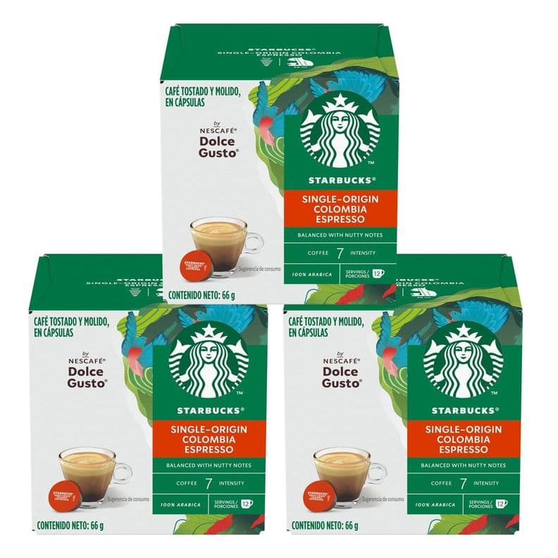 Starbucks NESCAFE Dolce Gusto Espresso Colombia 12 Capsulas X3Cajas