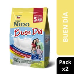 Pack Leche en Polvo NIDO Buen Dia Bolsa 700g x2