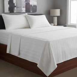 Sabanas Super King blancas listadas Blanco