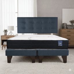 Cama 2 Plaza Europea 190 Respaldo Berna Azul 190 CM