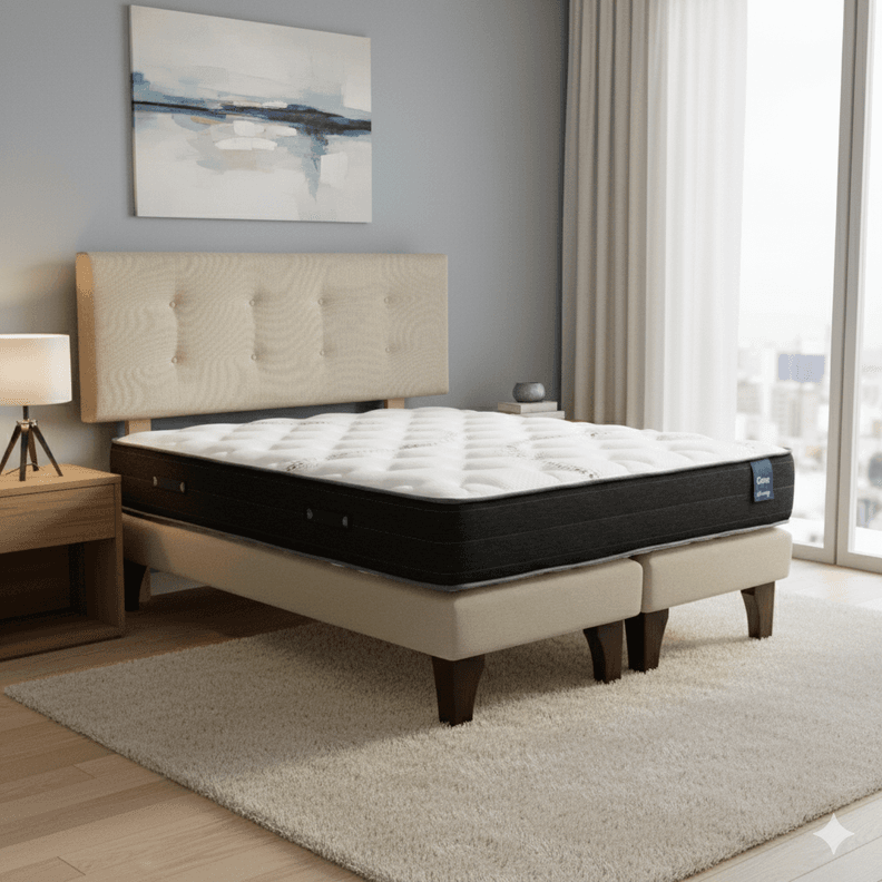 Cama 2 Plaza Europea 190 Respaldo Berna Beige 190 CM