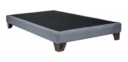 Base De Cama 1 Plaza Largo 190 cm Box 13 cm - Con Patas De Altura: 11 Cm Gris 160x200