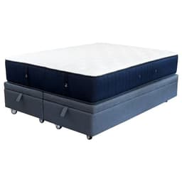 CAMA BAUL GRIS SUPER KING DIVIDIDA L200 + COLCHON CIC PREMIUM + RUEDAS DELUXE