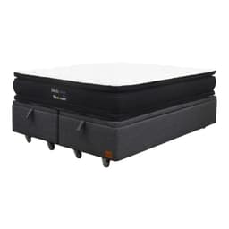 Cama Baul Super King L200 cm Colchon Black Prime Modelo Dos Rueda Pyton Gris