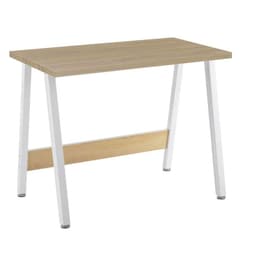 Escritorio 100x58x75 cm Blanco y Oak