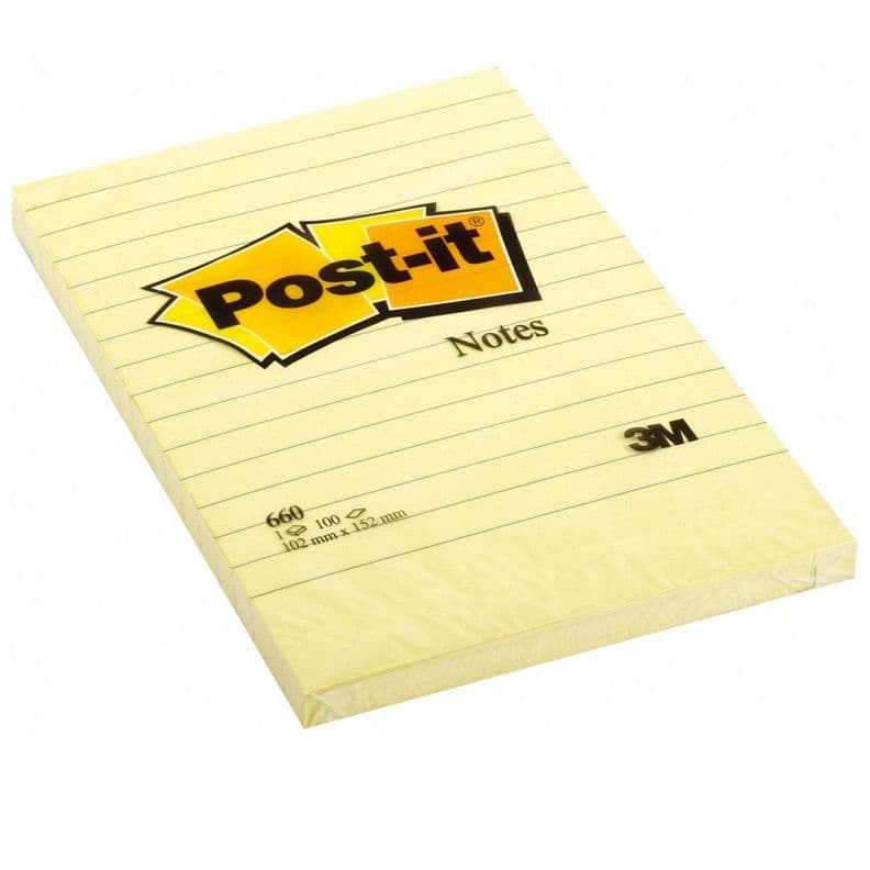 Nota adhesiva 3M Post-It 660 10x15 mm lineado amarillo