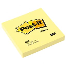 Nota adhesiva 3M Post-It 654 100 hojas amarilla