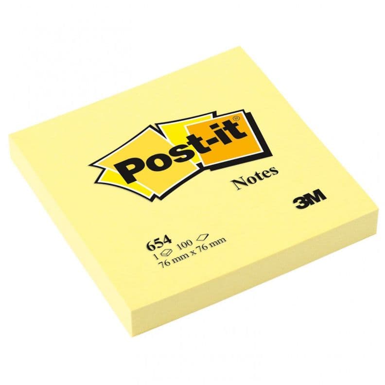 Nota adhesiva 3M Post-It 654 100 hojas amarilla