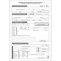 Formulario Buho declaracion individual de accidente escolar 50 hojas