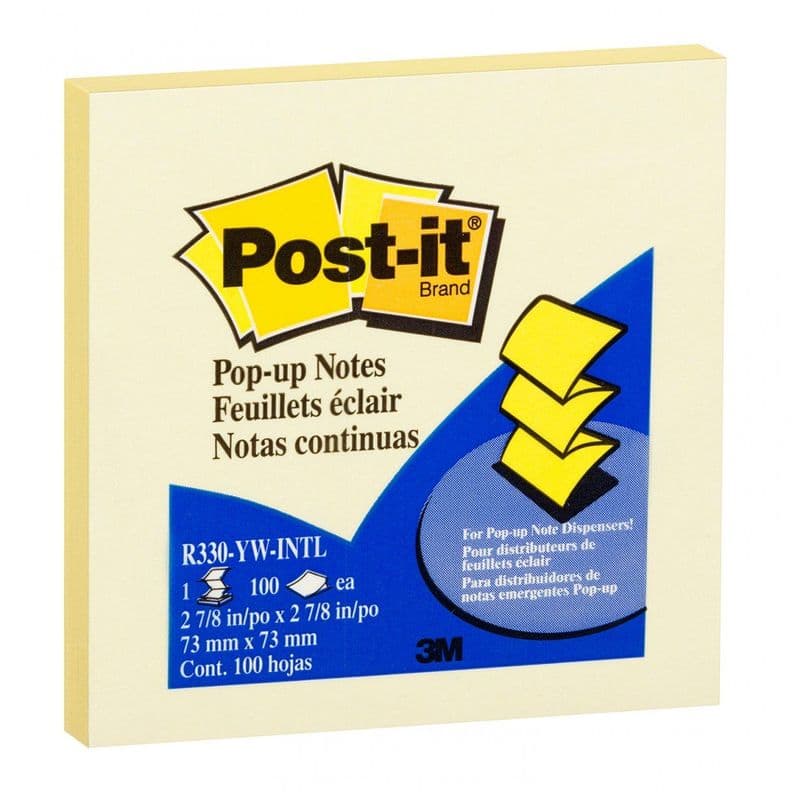 Nota adhesiva 3M Post-It para dispensador Pop Up amarilla