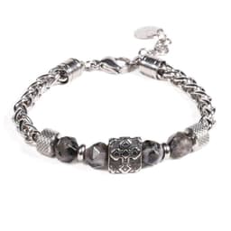 BRAZALETE UNISEX GINO RODINIS B531 | Negro/Plateado