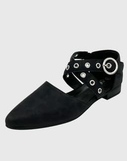 Ballerina para mujer plana Ecocuero Negro 38