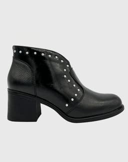Botin para mujer con taco medio charol Negro 39