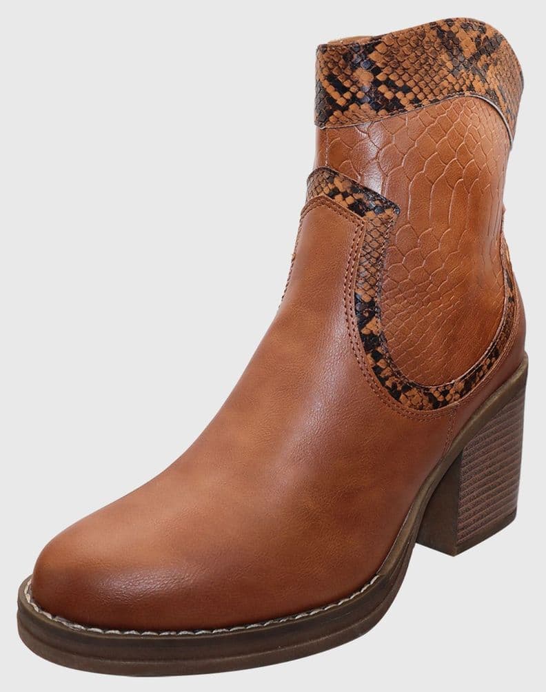 Bota corta print Camel 35