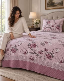 Cubrecama de Verano Plaza y Media Mas Funda De Almohada C11 Morado