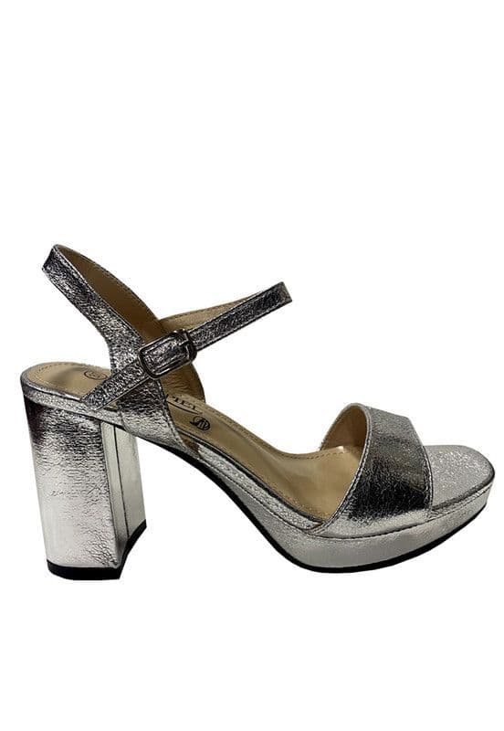 Sandalia Ecocuero ZAZ30 Plata Plateado Metalico 35