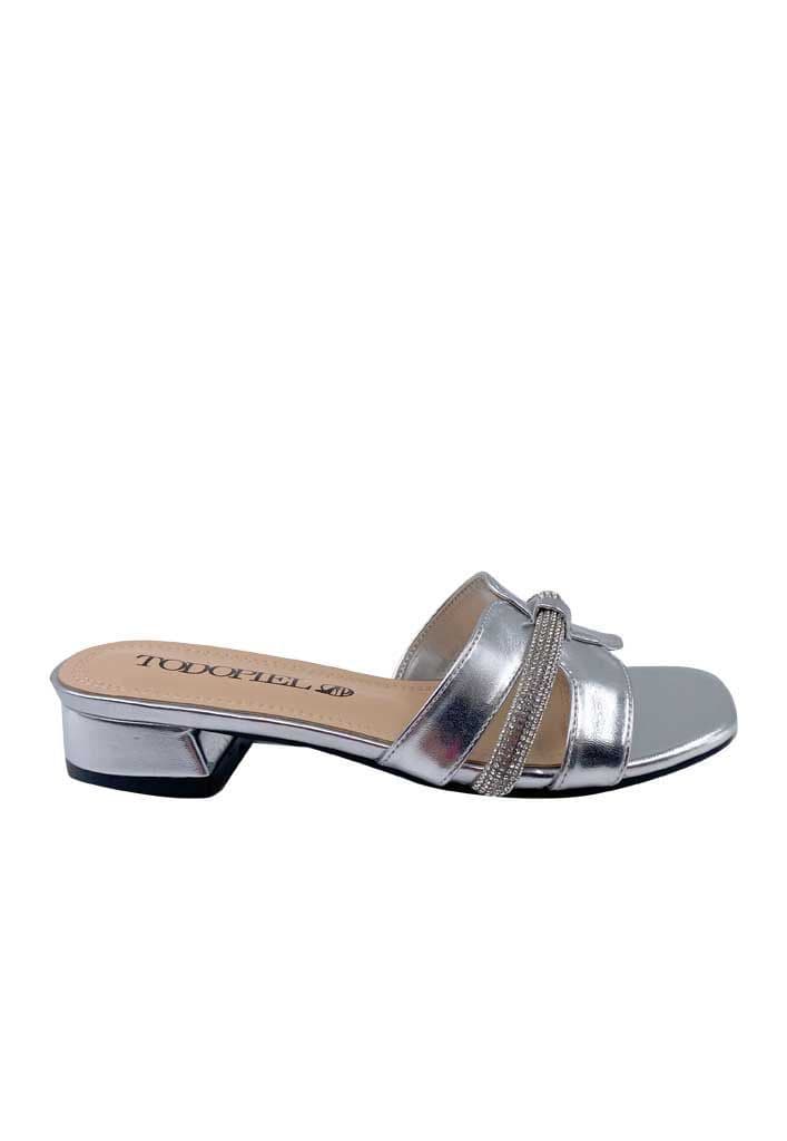 Sandalia Ecocuero ZB022 Plata Plateado Metalico 36