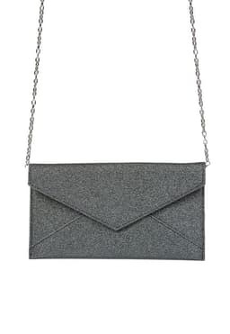 Cartera de fiesta CRX30 Plata Ecocuero Plateado Metalico