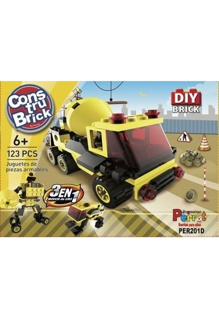 Juego Constru Brick Camion Hormigon 3 En 1 | Lego Compatible Negro