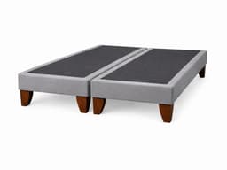 Base De Cama Europea 2 Plazas Dividida 190 Cm Largo - Gris Plata