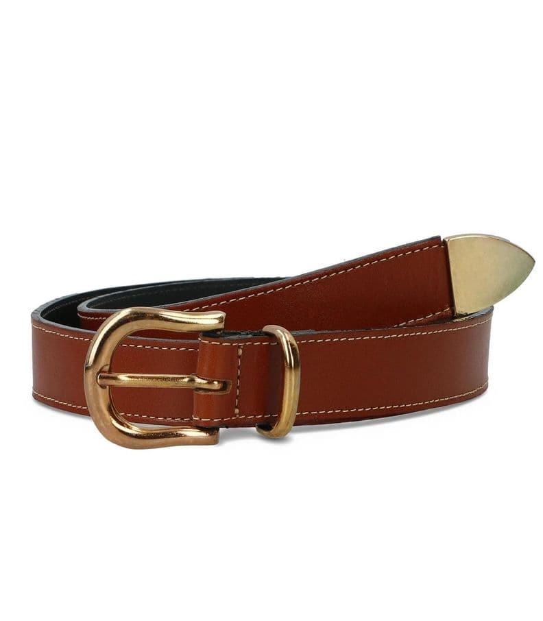 Cinturon de cuero mujer Gacel tostado Cafe XS