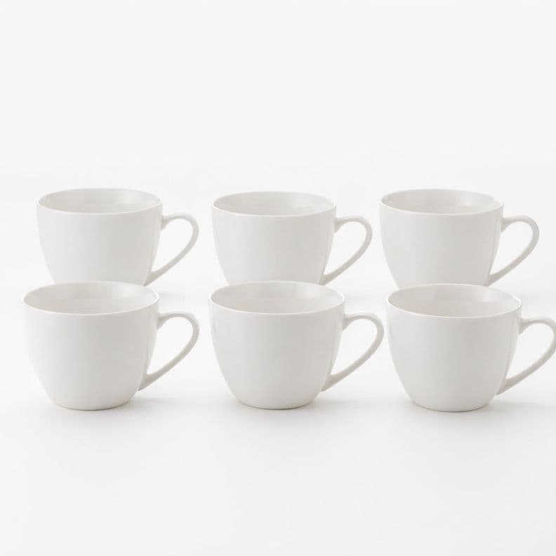 Tazas De T Porcelana Blanca Hallen 260ml X6 Blanco