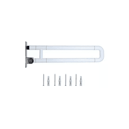 Barra Seguridad Para Discapacitados Abatible Acero Inox 60cm blanco