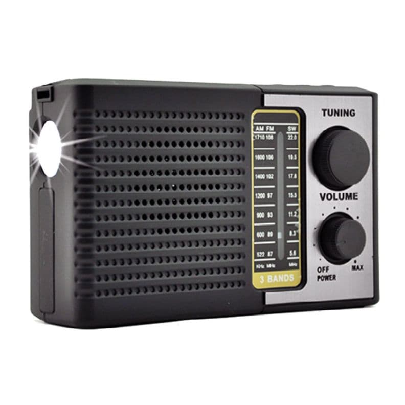 Radio Portatil AM/FM/SW Con Panel Solar, USB Y Luz LED - PS