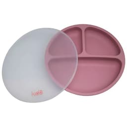 Plato Silicona Bebe Kido Ventosa y 3 Divisiones Colores - PS Rosado