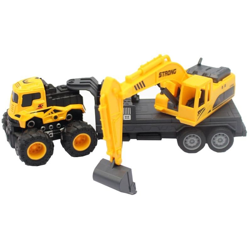 Camion De Juguete Remolque a Friccion con Excavadora - PS