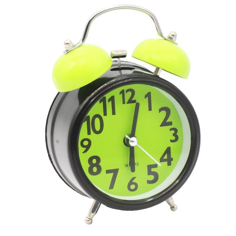 Reloj Despertador con Campana y Luz Cambia Color PS Negro
