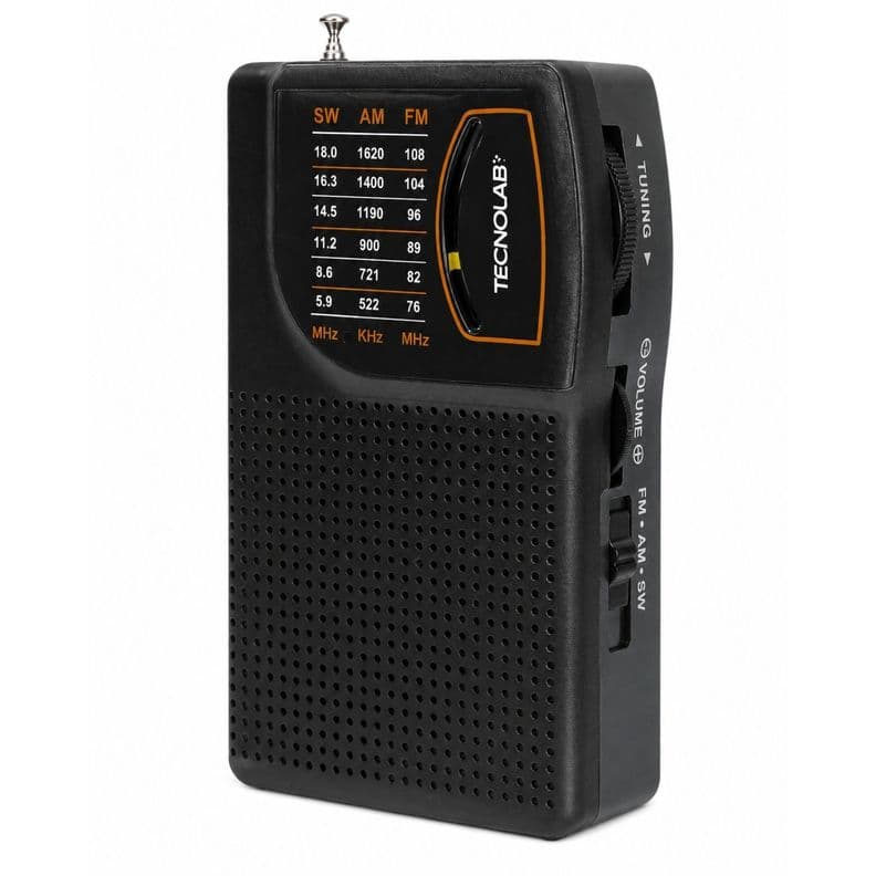 Radio Portatil FM Recargable USB C Mini de Bolsillo - PS Negro